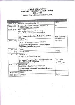Rundown Acara TOT dan Penyegaran Reviewer