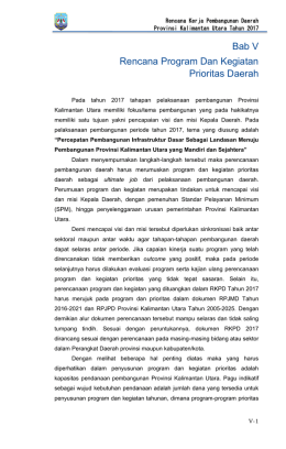 BAB V - BAPPEDA Kalimantan Utara