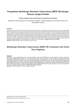 Pengobatan Multidrugs Resistant Tuberculosis (MDR