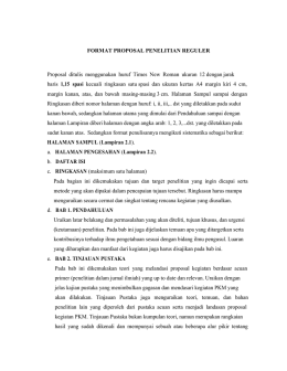 FORMAT PROPOSAL PENELITIAN REGULER