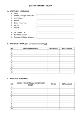 DAFTAR RIWAYAT HIDUP