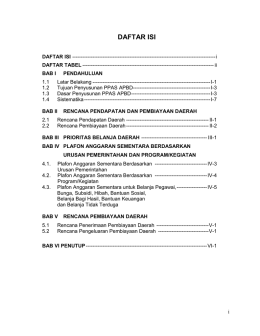 daftar isi - BAPPEDA Kalimantan Utara