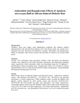 Antioxidant and Hypoglycemic Effects of Aquilaria microcarpa Baill