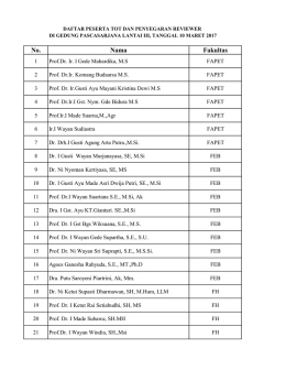 Daftar Peserta TOT dan Penyegaran Reviewer