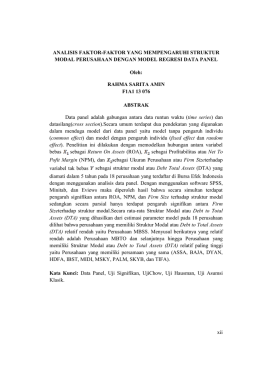 ANALISIS FAKTOR-FAKTOR YANG MEMPENGARUHI
