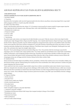 asuhan keperawatan pada klien karsinoma recti