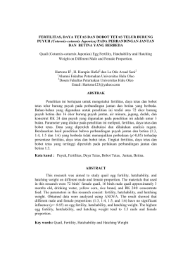 FERTILITAS, DAYA TETAS DAN BOBOT TETAS TELUR BURUNG