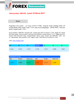 Rekomendasi GBPUSD, Jumat 10 Maret 2017 News