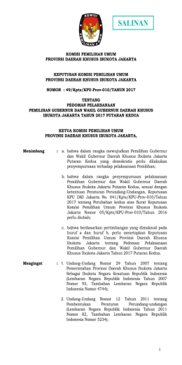 49/Kpts/KPU-Prov-010/tahun 2017