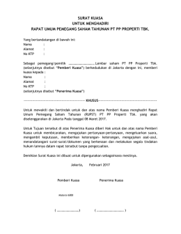 Surat Kuasa - PP Properti