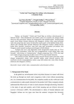 Verbal And Visual Signs On Airlines Advertisements: A