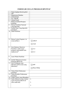 formulir usulan program bpup/pap