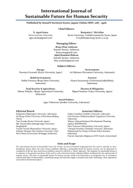 International Journal of Sustainable Future for Human - J