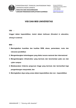 visi dan misi universitas - Universitas Negeri Surabaya