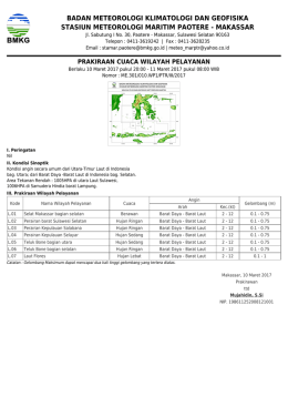 Prakiraan Cuaca Wilayah Pelayanan