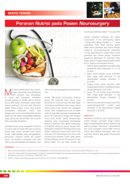 Peranan Nutrisi pada Pasien Neurosurgery