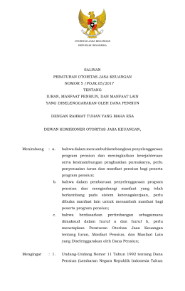 - 1 - SALINAN PERATURAN OTORITAS JASA KEUANGAN NOMOR