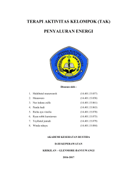 TERAPI AKTIVITAS KELOMPOK (TAK) PENYALURAN ENERGI