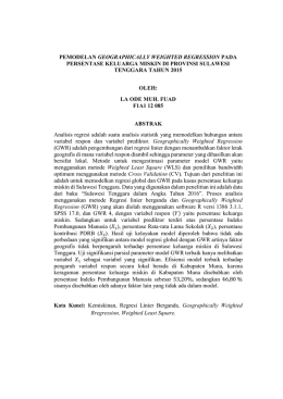 pemodelan geographically weighted regression pada