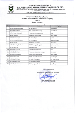 Tahap 4 (12 s/d 18 Maret 2017 - BBPK