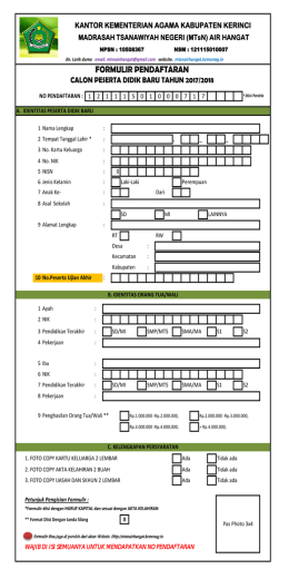 FORMULIR PENDAFTARAN