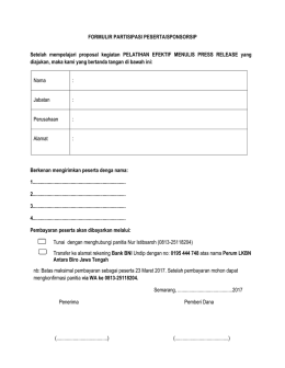 FORMULIR PARTISIPASI PESERTA