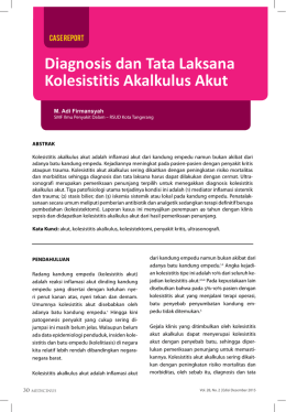 CASE REPORT Diagnosis dan Tata Laksana Kolesistitis Akalkulus