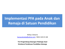 Implementasi PFA pada Anak dan Remaja di