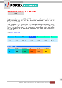Rekomendasi EURUSD, Jumat 10 Maret 2017 News
