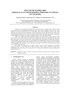 BALANCED SCORECARD SEBAGAI ALAT UKUR KINERJA