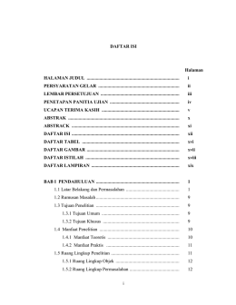 DAFTAR ISI Halaman HALAMAN JUDUL