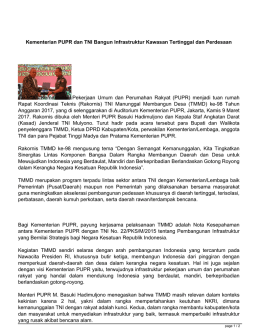Kementerian PUPR dan TNI Bangun Infrastruktur Kawasan