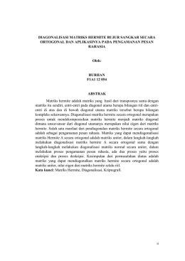 DIAGONALISASI MATRIKS HERMITE BUJUR