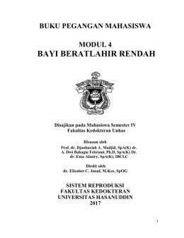 bayi beratlahir rendah - Fakultas Kedokteran Unhas