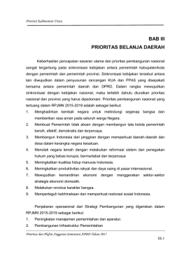 BAB III - BAPPEDA Kalimantan Utara