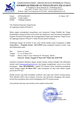 Surat Ke PTS - Kopertis Wilayah IV