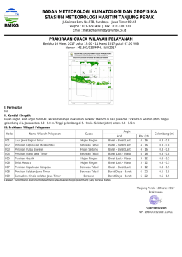 Prakiraan Cuaca Wilayah Pelayanan