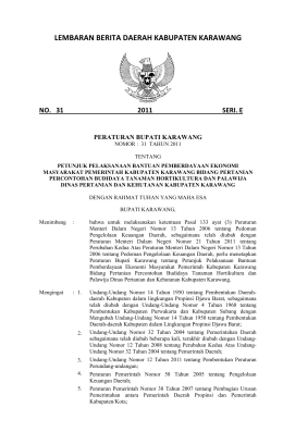 perbup nomor 31 - Kabupaten Karawang