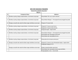 kisi-kisi soal uts bahasa ingrris kelas 1