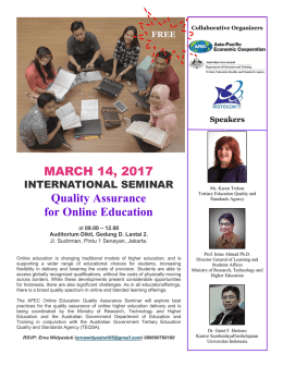 MARCH 14, 2017 Quality Assurance for Online Education