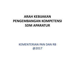 arah kebijakan pengembangan kompetensi sdm aparatur