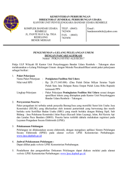Pengumuman lelang Fasilitas Sisi Udara