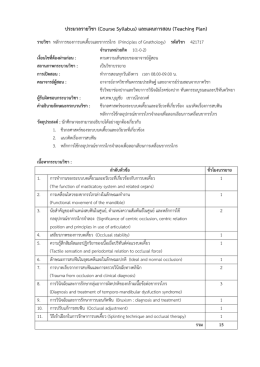 หลักการของการบดเคี้ยวและขากรรไกร - Dent CMU