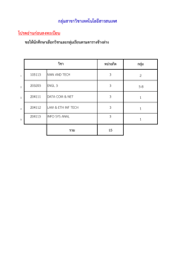 โปรดอ่านก่อนลงทะเบียน กลุ่มสาขาวิชาเทคโนโลย