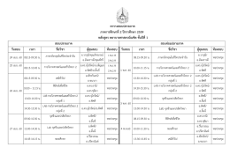 ตารางสอบปลายภาค ภาคการศึกษาที่2 ปีการศึกษา 2559 หลักสูตร พยาบาล