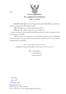 ประกาศกรมอุตุนิยมวิทยา เรื่อง พายุฤดูร้อนบริเวณประเทศไทยตอนบน ฉบับที่