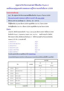 และมีคะแนนผ่านเกณฑ์การทดสอบความรู้วิชาการแรกเข้าเมื่อภาค 1/2559