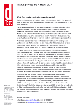 Tisková zpráva ze dne 7. března 2017