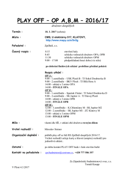 play-off družstev dospěl&yacute;ch - Z&aacute;padočesk&yacute; badmintonov&yacute; svaz