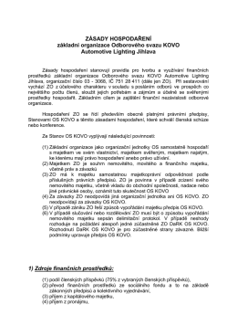 Zásady hospodaření - ZO OS KOVO Automotive Lighting Jihlava